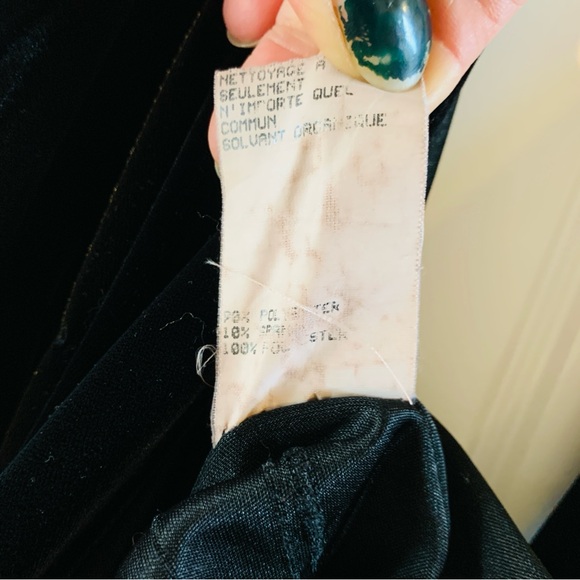 Jessica McClintock Gunne Sax Black Asymmetrical Neck Velvet Maxi Dress | 11/12 - Picture 6 of 7